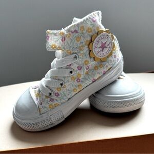 Converse floral flower high top sneakers
